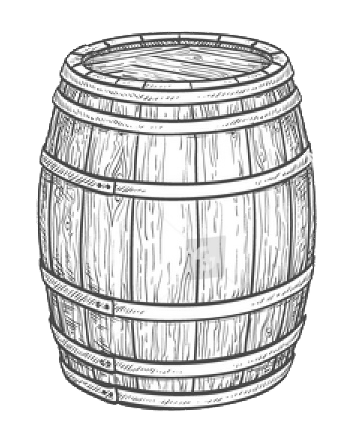 Ilustración de una barrica de vino